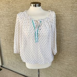 Self-esteem off white see through blouse